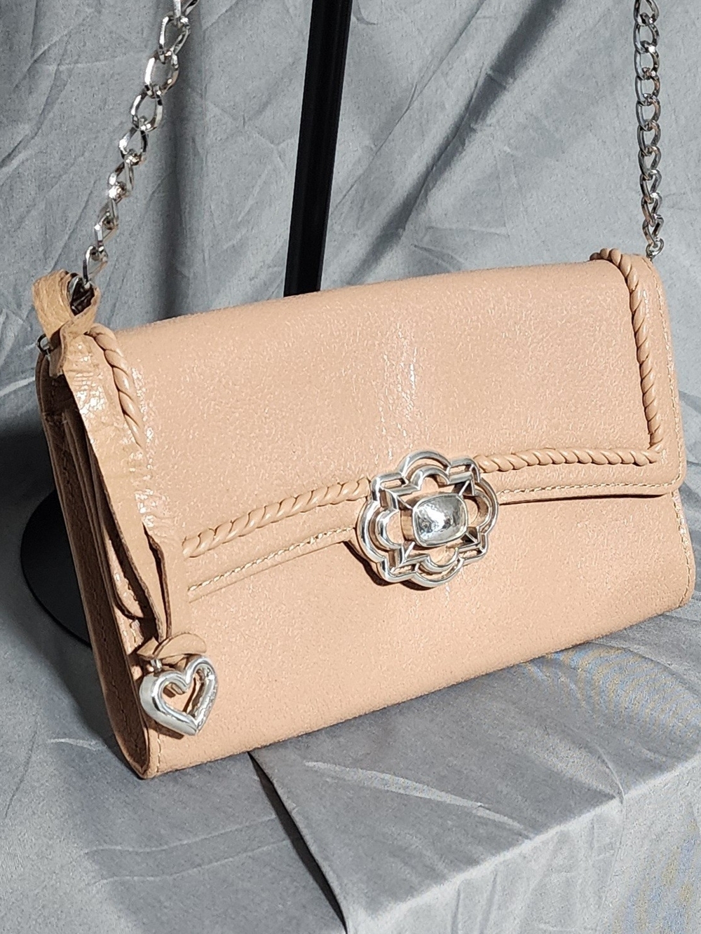 Brighton Tan Patent Leather Crossbody Bag Purse Clutch
